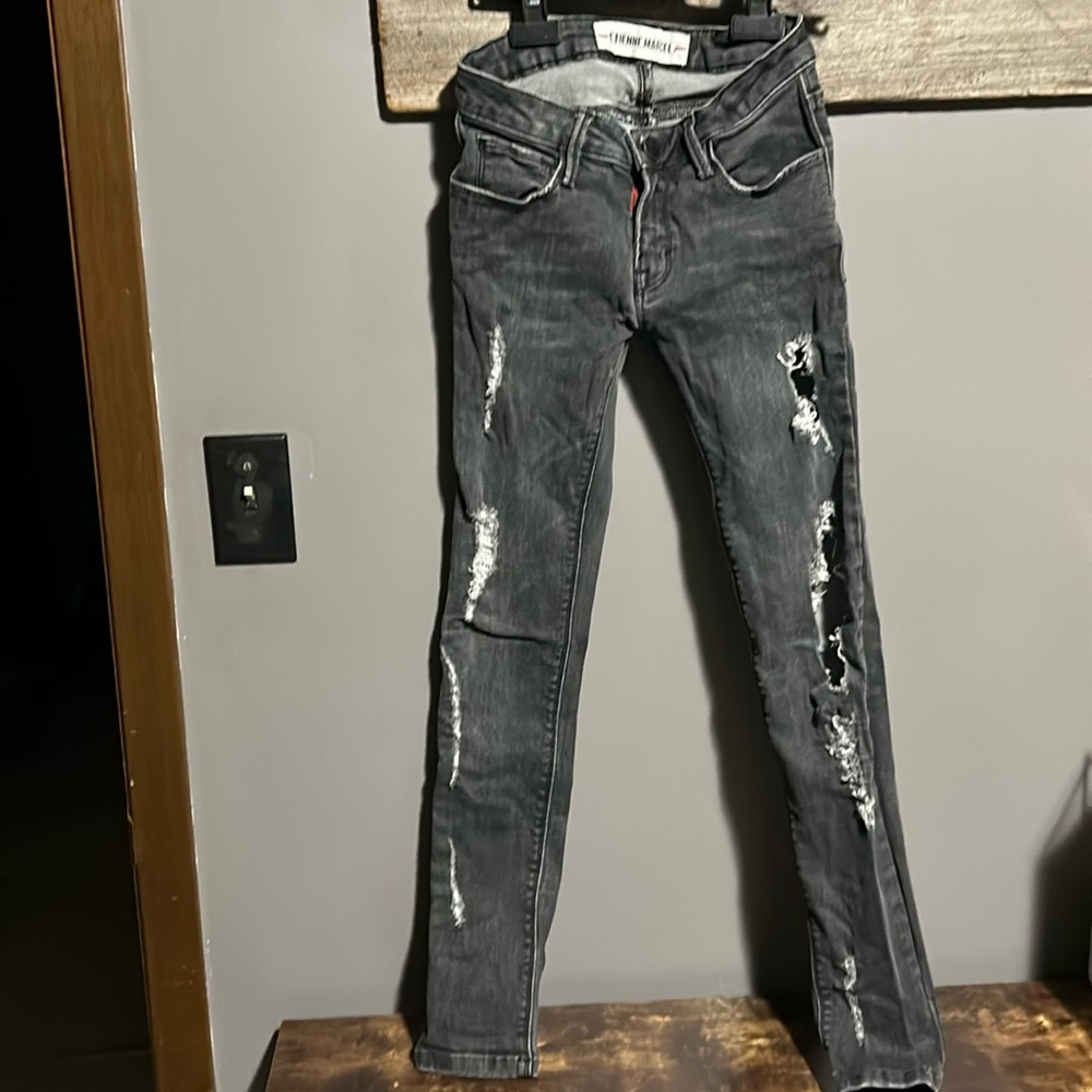 Etienne Marcel distressed black jeans